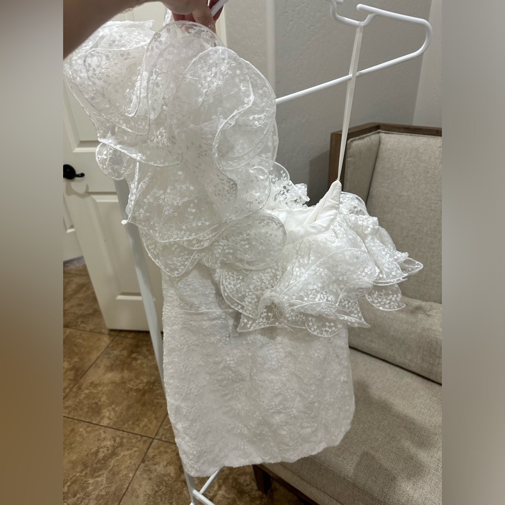 White fluffy dress size small